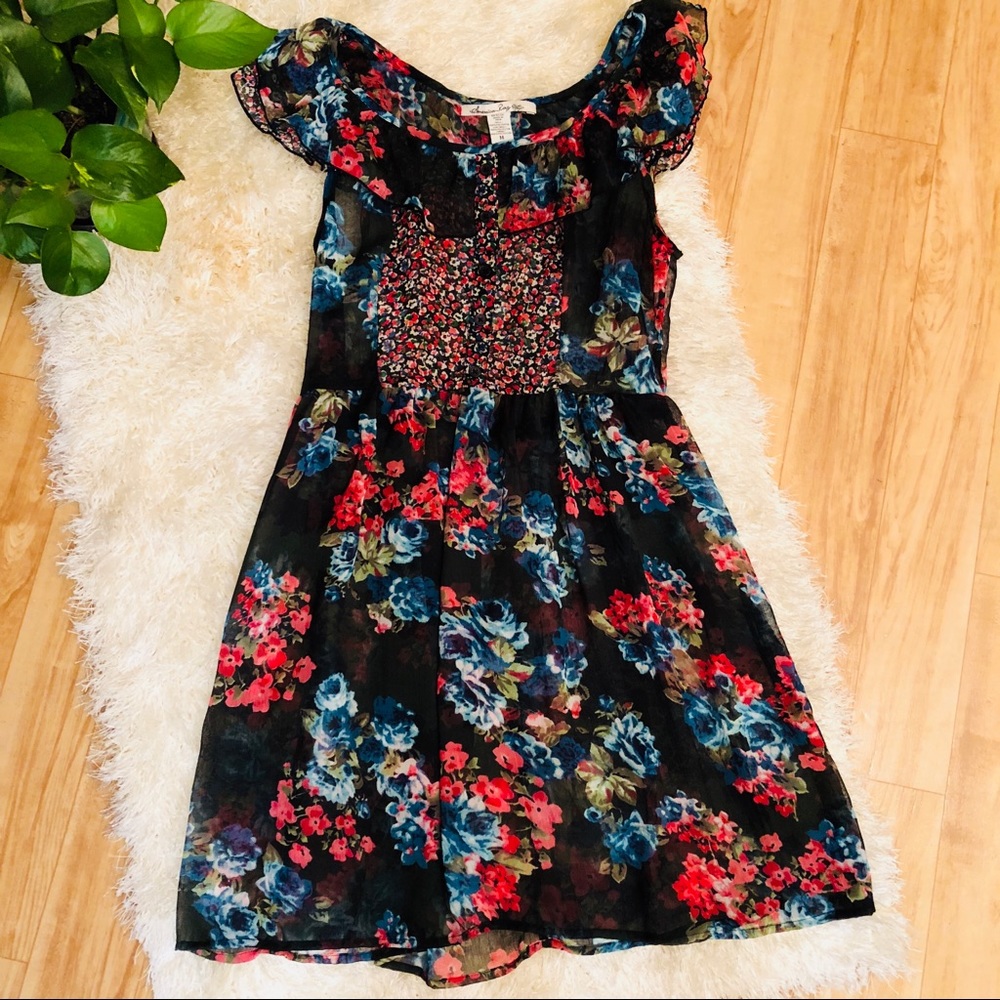💕Sheer Floral American Rag Summer Dress 💕